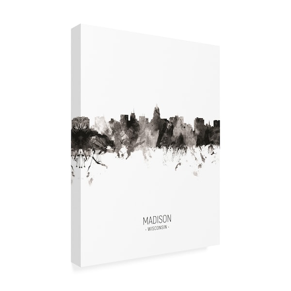 Michael Tompsett 'Madison Wisconsin Skyline Portrait II' Canvas Art,24x32